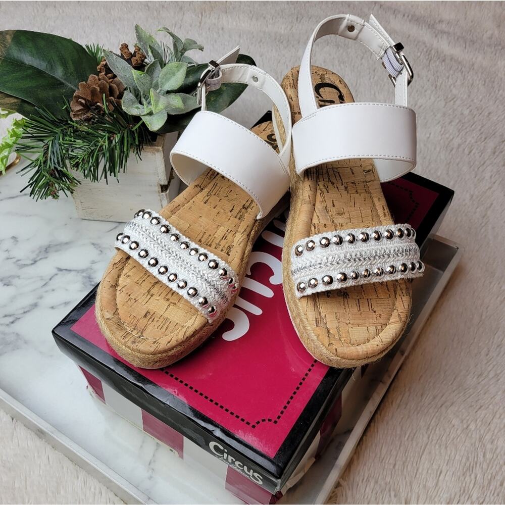 🚨NEW CIRCUS BY SAM EDELMAN Andrea White Espadrille Flatform Sandal Size 6 - Picture 9 of 11